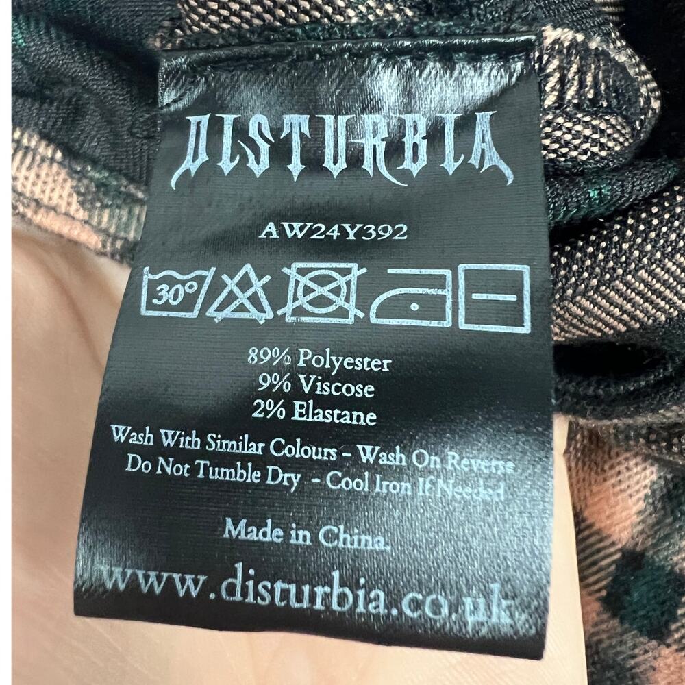Disturbia Womens 10 Grunge Academia Witchy Edgy Emo Plaid Fit & Flare Mini Dress - Picture 8 of 10